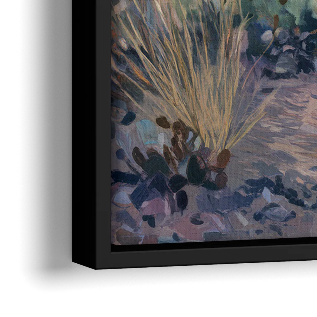 Albuquerque Sandia Mountains - Close-Up Black Frame Canvas