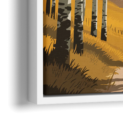 Aspen Rustic Charm - Close-Up White Frame Canvas