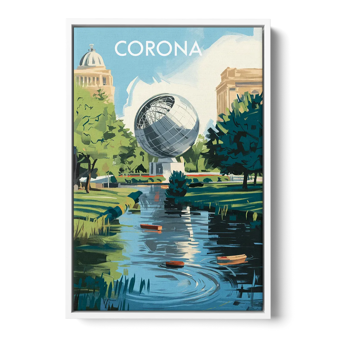 Corona Historic Landmarks - White Frame Canvas