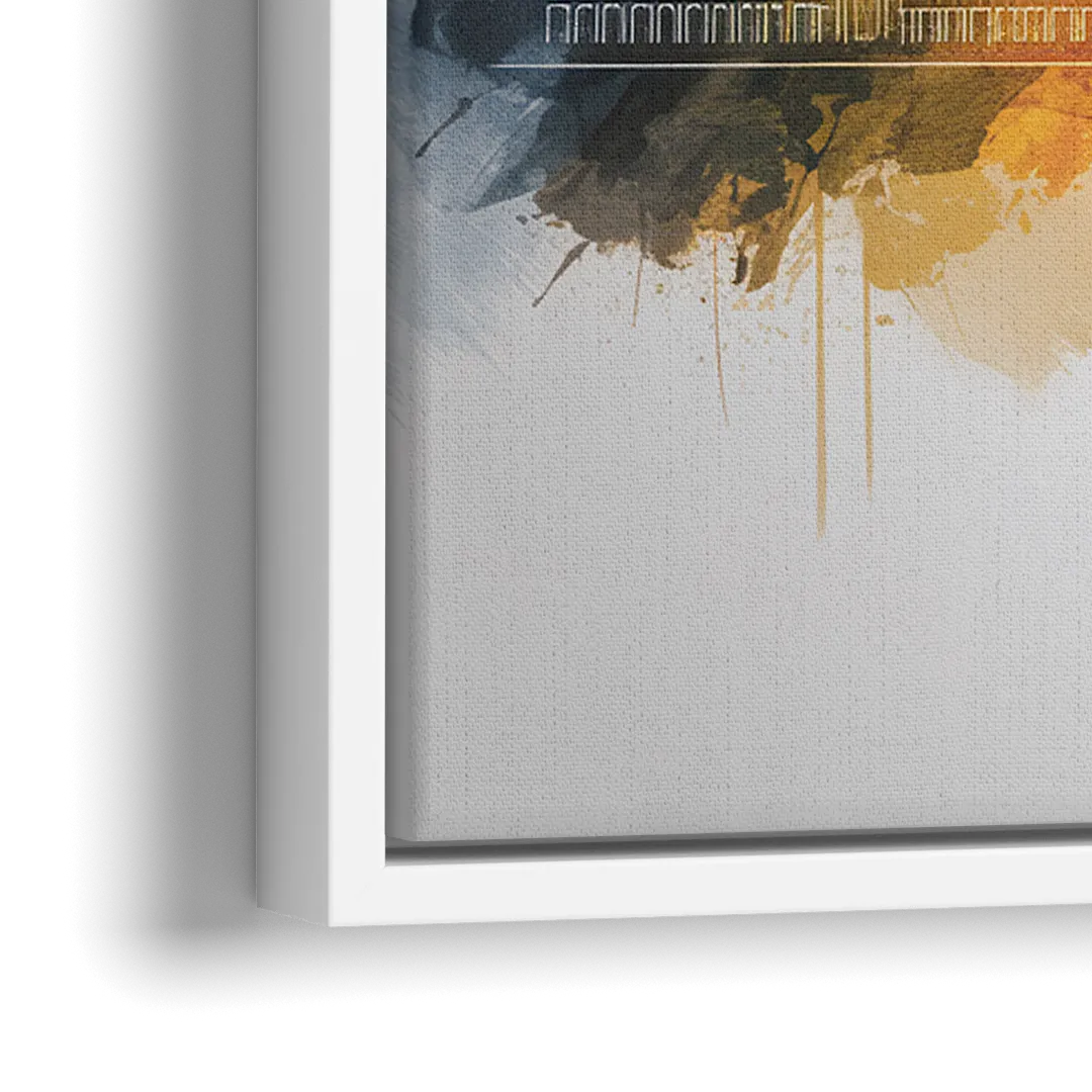 Minneapolis Downtown Cityscape - Close-Up White Frame Canvas