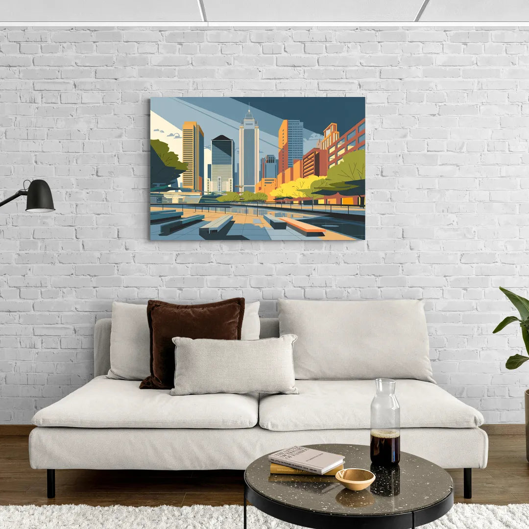 Jersey City Urban Architecture - Canvas Wall Art Living Room