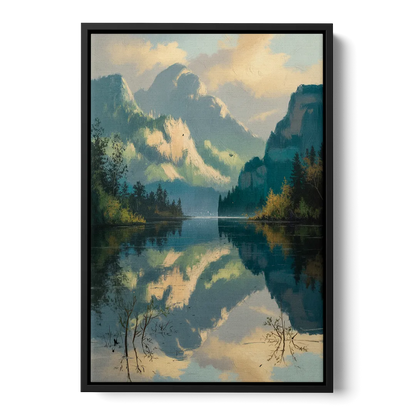 North Shore Mountains - Black Frame Canvas