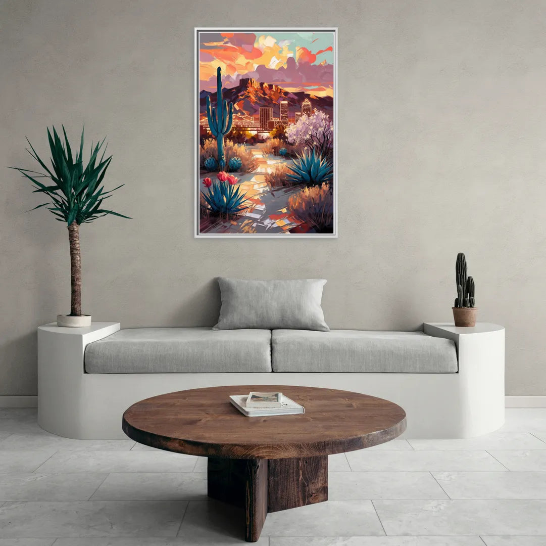 El Paso Cultural Heritage - Living Room White Frame Canvas