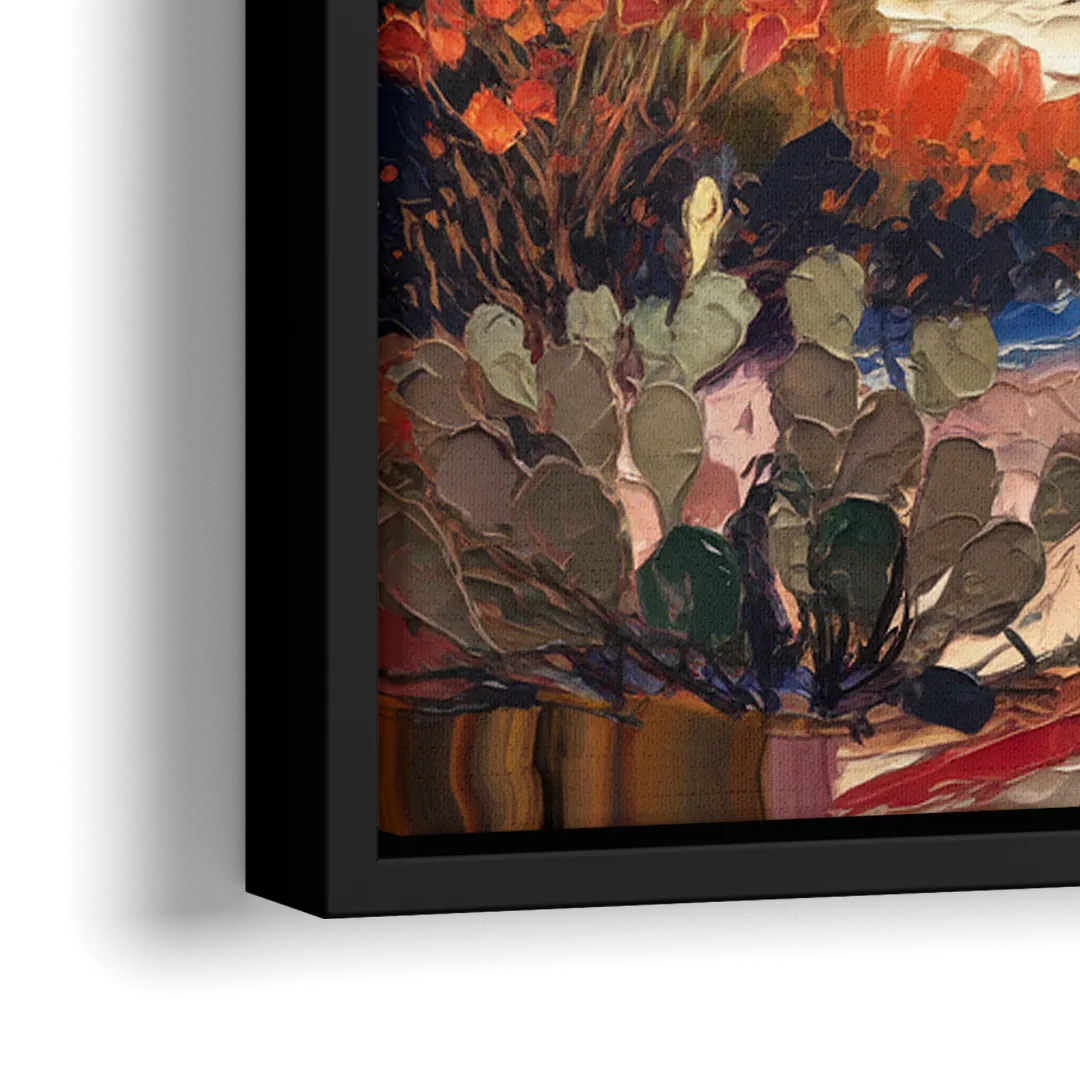 Phoenix Arizona Mountainscape - Close-Up Black Frame Canvas