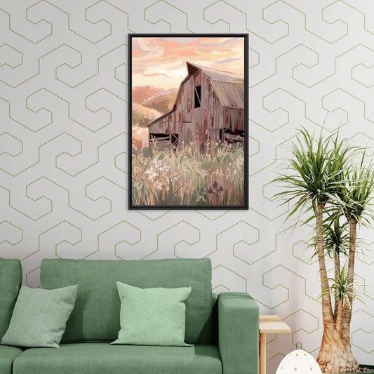 Joseph Rustic Charm - Living Room Black Frame Canvas