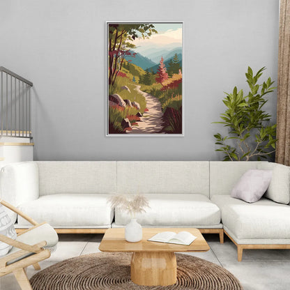 Asheville Appalachian Trail Views - Living Room White Frame Canvas
