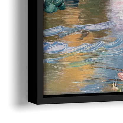 Riverside Artistic Riverfront - Close-Up Black Frame Canvas
