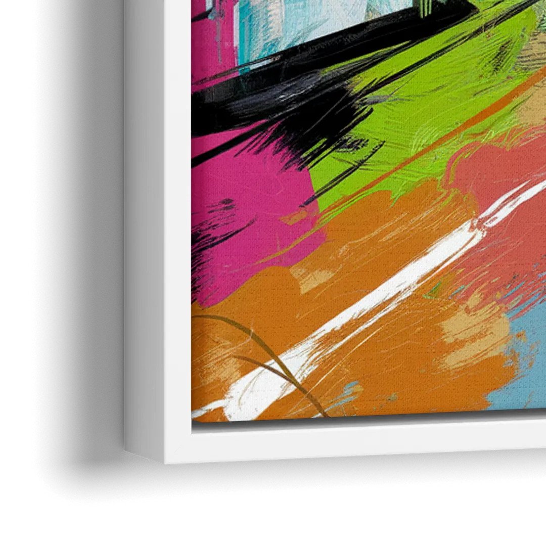 Houston Graffiti Streets - Close-Up White Frame Canvas