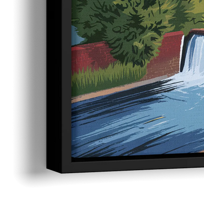 Greenville Skyline at Sunset - Close-Up Black Frame Canvas