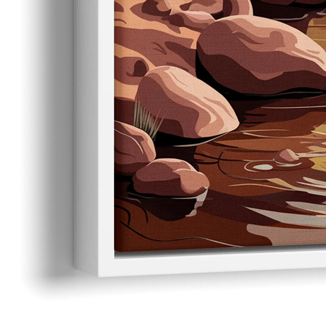 Sedona Oak Creek Reflections - Close-Up White Frame Canvas
