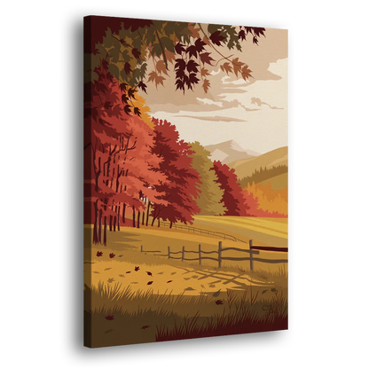 Burlington Fall Foliage - Canvas Print Art Sides