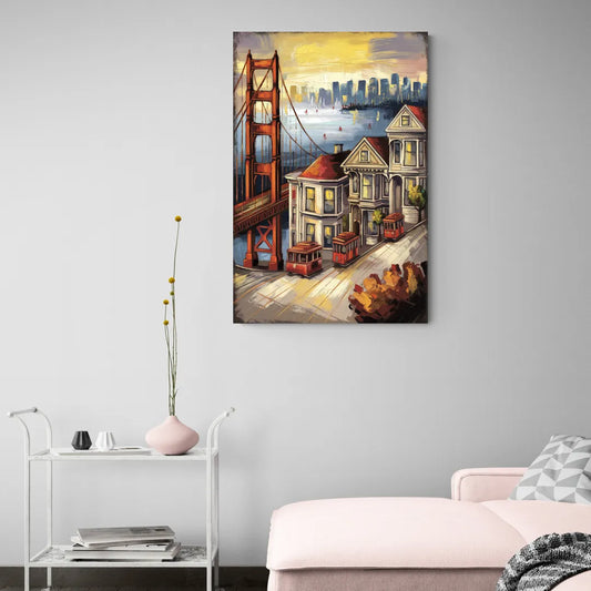 San Francisco Historic Architecture - Canvas Wall Art Living Room