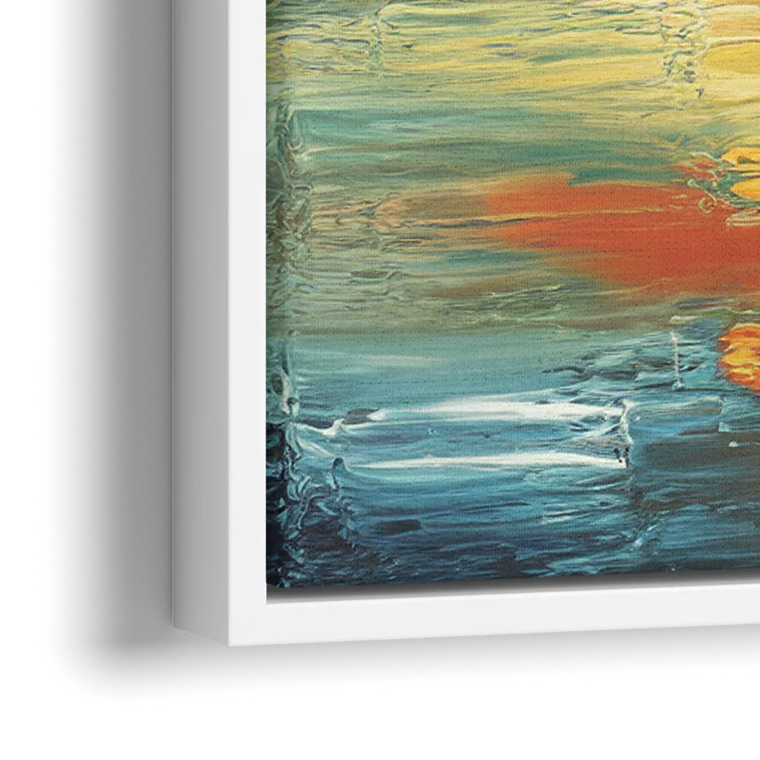 Buffalo Lake Erie Horizon - Close-Up White Frame Canvas