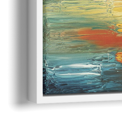 Buffalo Lake Erie Horizon - Close-Up White Frame Canvas