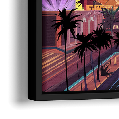 Las Vegas Iconic Strip Experience - Close-Up Black Frame Canvas