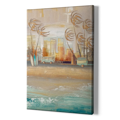 San Diego Pacific Beach Vibes Surf - Canvas Print Art Sides