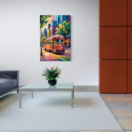 Toronto Streetcar Vintage - Canvas Wall Art Living Room