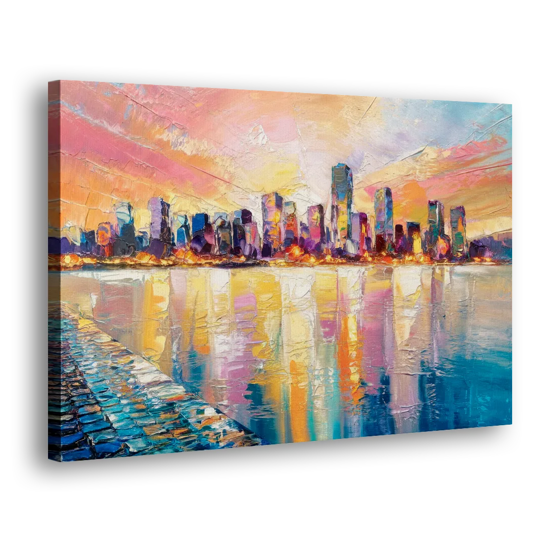 Boston Harbor Sunrise - Canvas Print Art Sides