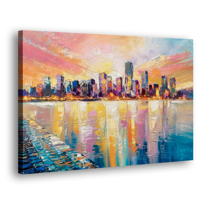 Boston Harbor Sunrise - Canvas Print Art Sides