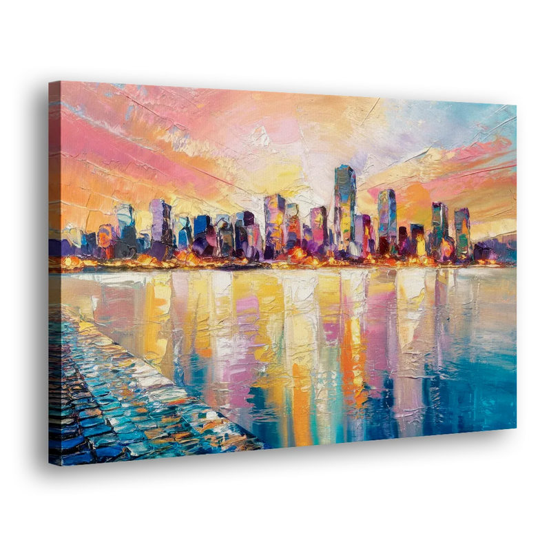 Boston Harbor Sunrise - Canvas Print Art Sides
