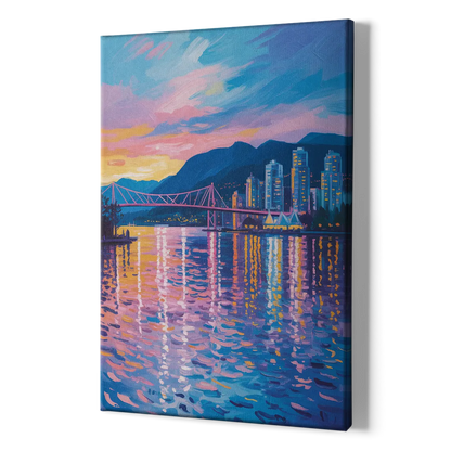 Vancouver Burrard Inlet - Canvas Print Art Sides