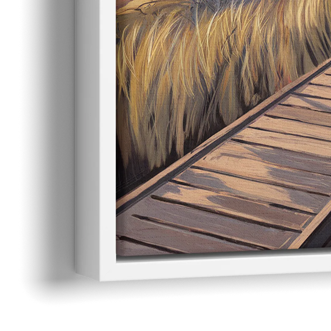 Anchorage Coastal Landscape - Close-Up White Frame Canvas