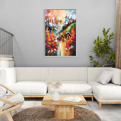 Breckenridge Alpine Landscape - Living Room White Frame Canvas