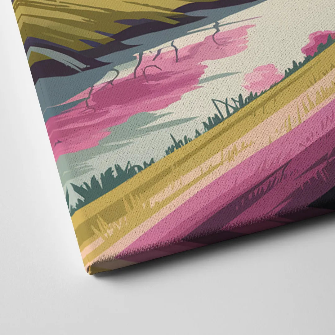 Traverse City Cherry Blossom Landscape Canvas Close Up