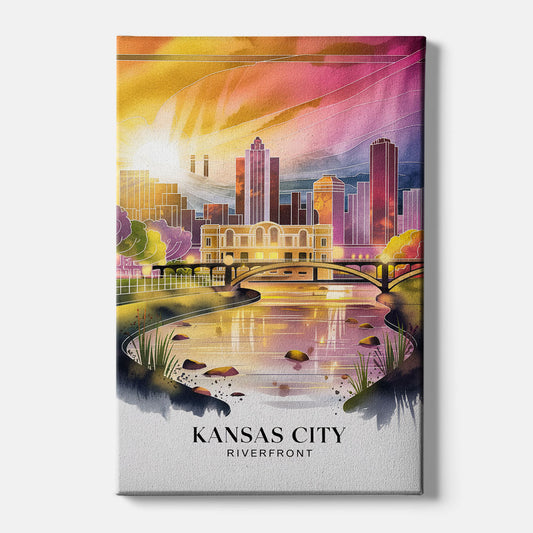 Kansas City Scenic Riverfront - Canvas Wall Art