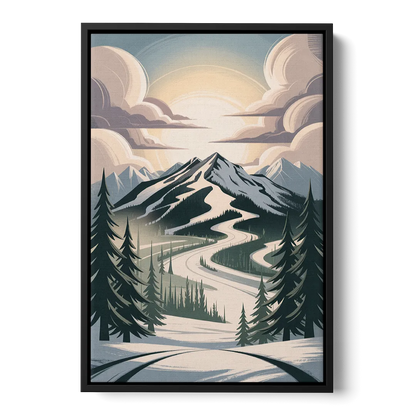 Blackcomb Mountain View - Black Frame Canvas