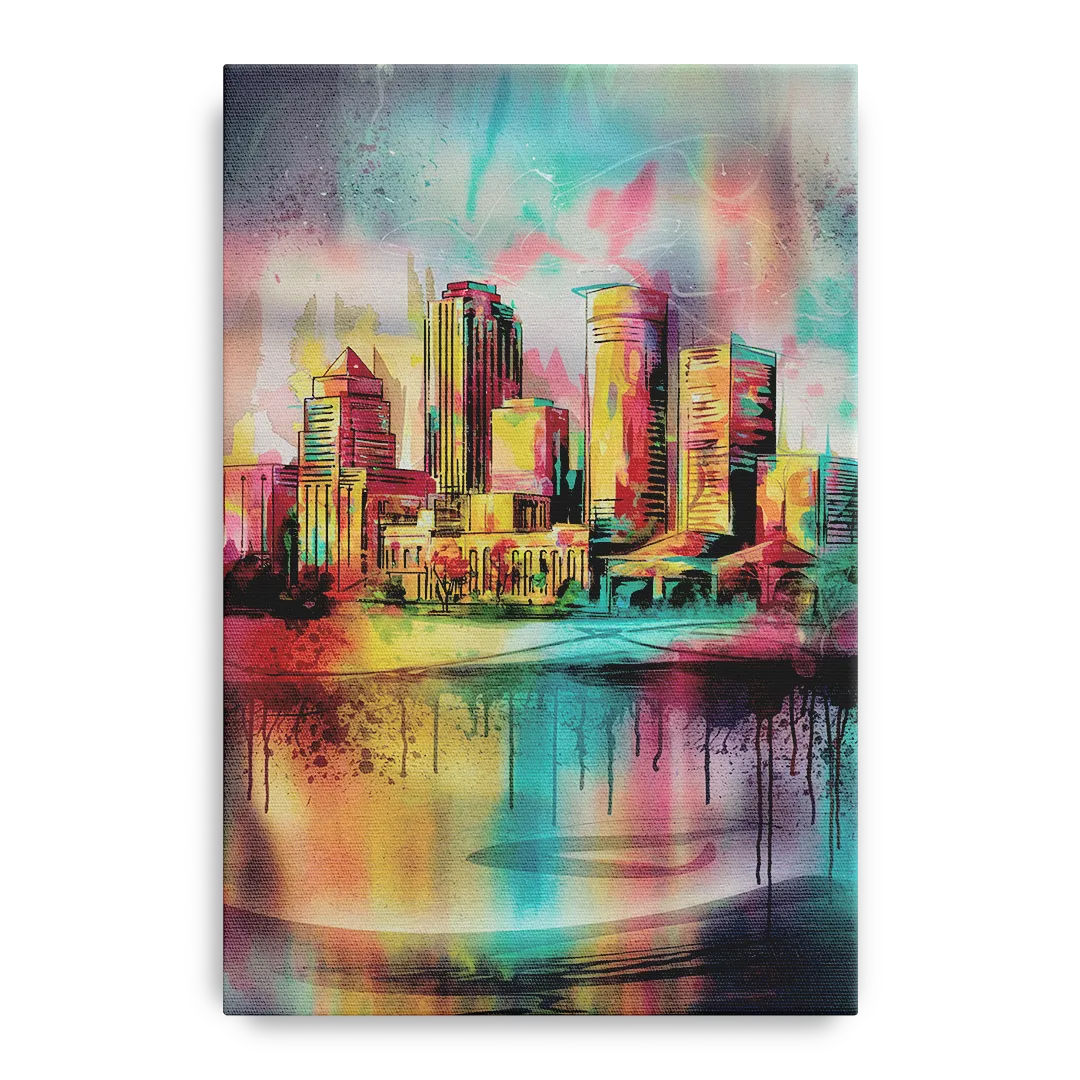 Buffalo Skyline and River - Canvas Wall Art