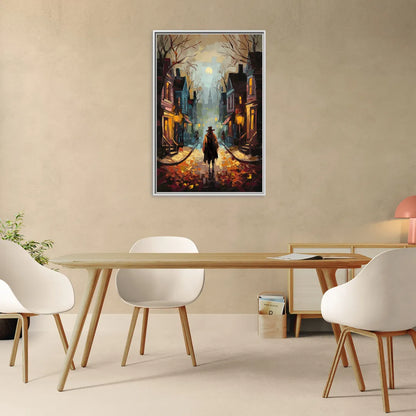 Salem Historic Downtown - Living Room White Frame Canvas