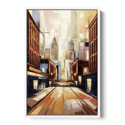 Philadelphia Market Street - White Frame Canvas