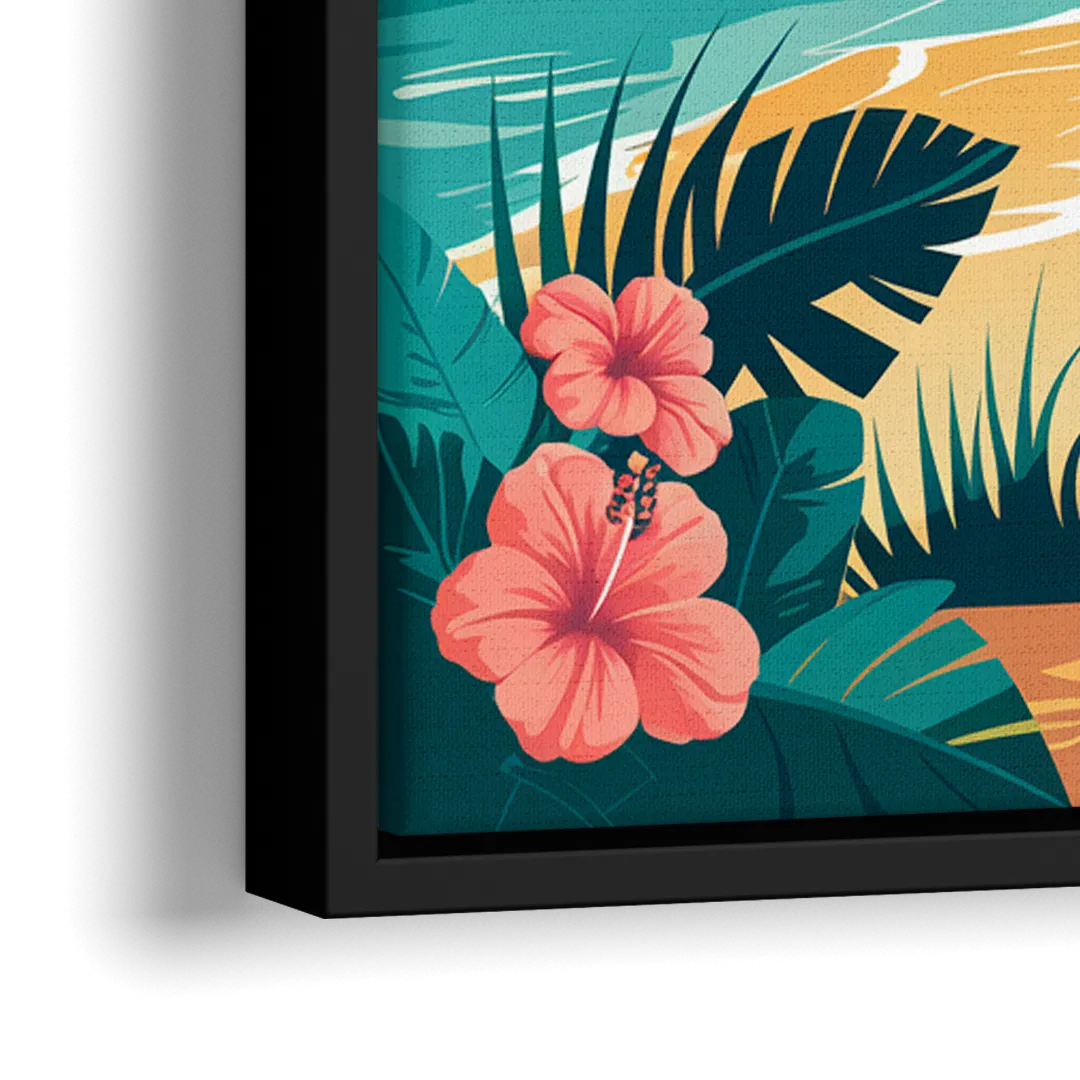 Honolulu Aloha Spirit - Close-Up Black Frame Canvas