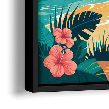 Honolulu Aloha Spirit - Close-Up Black Frame Canvas