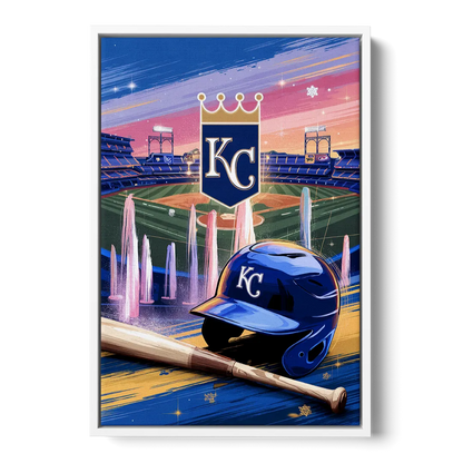 Kansas City Royals Team Spirit - White Frame Canvas