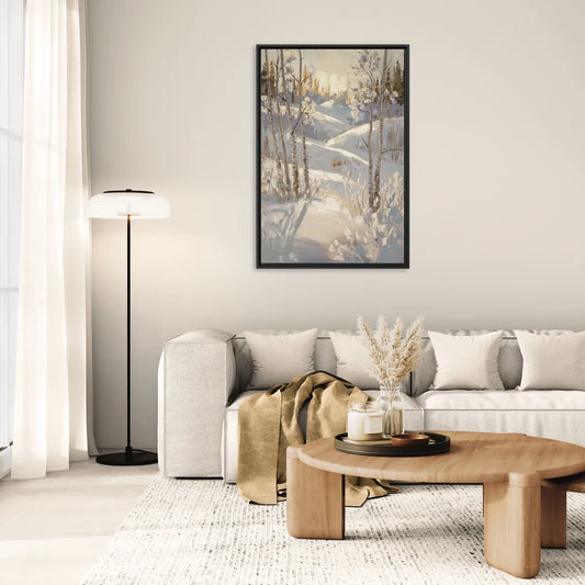 Aspen Winter Wonderland - Living Room Black Frame Canvas