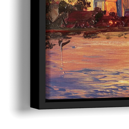 Huntsville Skyline At Sunset - Close-Up Black Frame Canvas