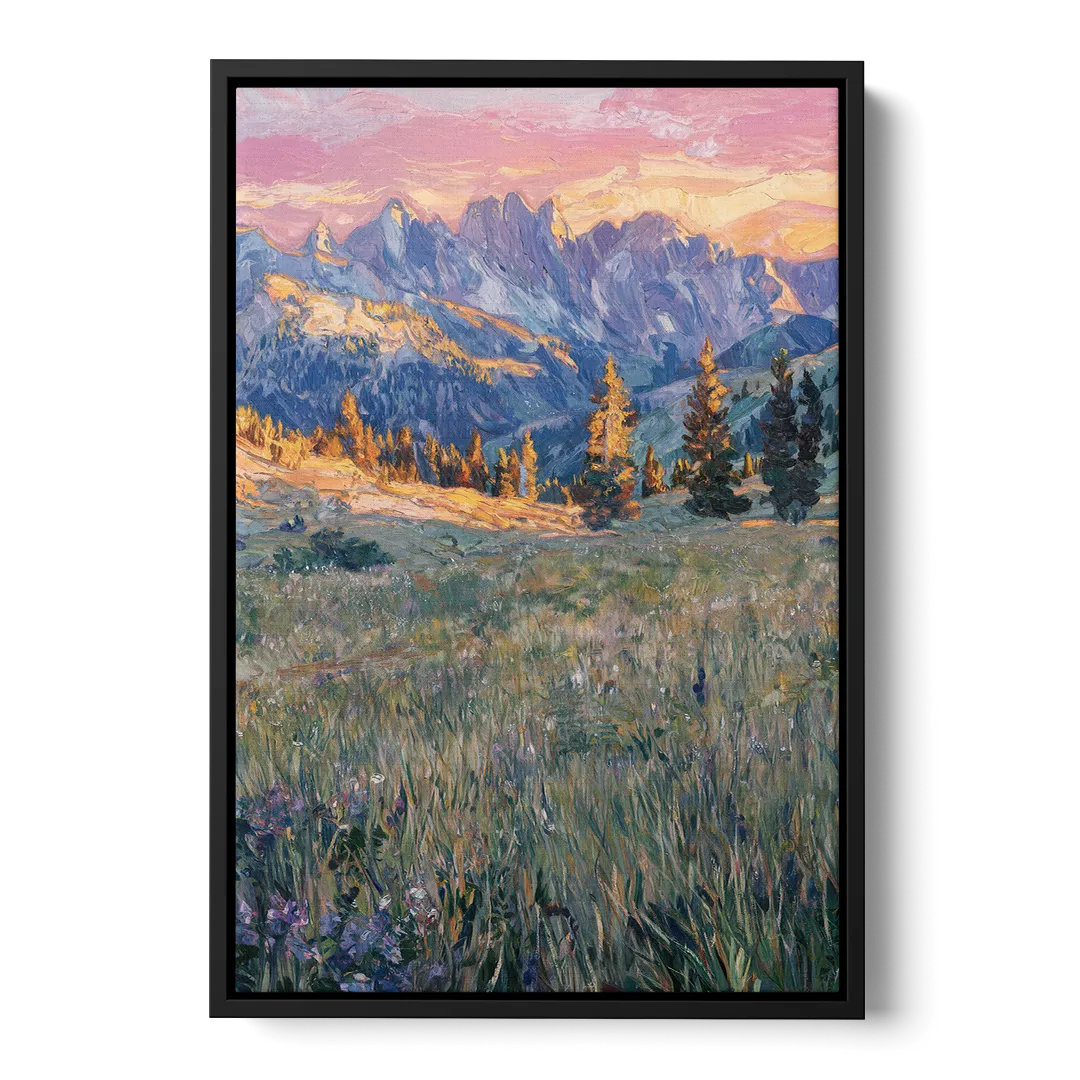 Bozeman Bridger Range - Black Frame Canvas