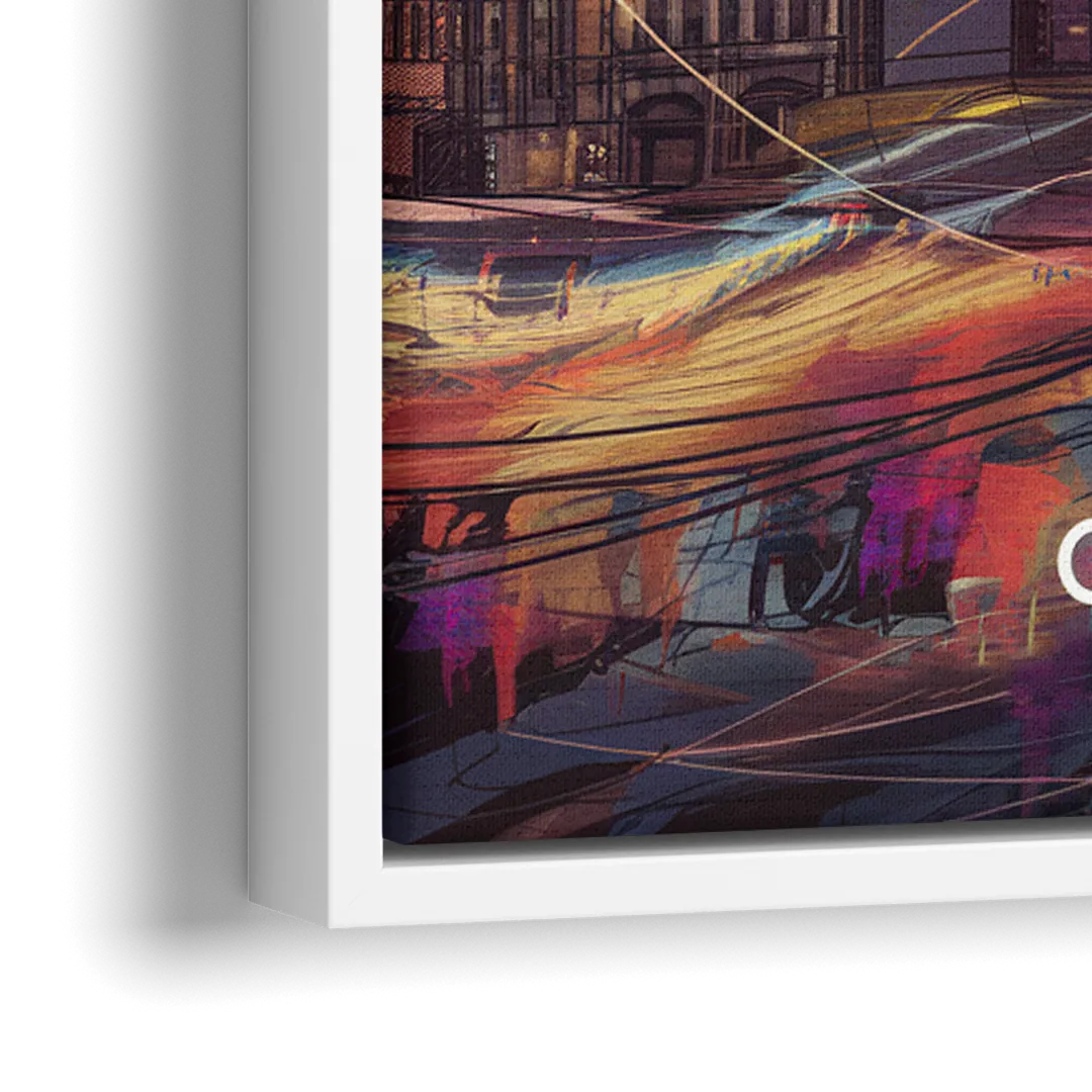 Omaha Urban Aesthetic - Close-Up White Frame Canvas