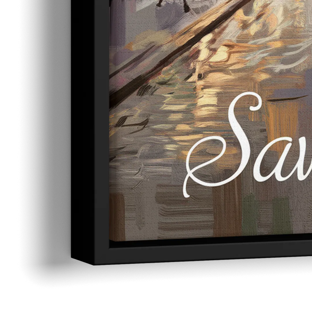 Savannah Historic District Charm - Close-Up Black Frame Canvas