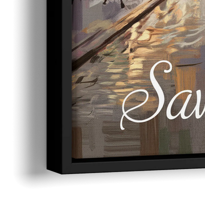 Savannah Historic District Charm - Close-Up Black Frame Canvas