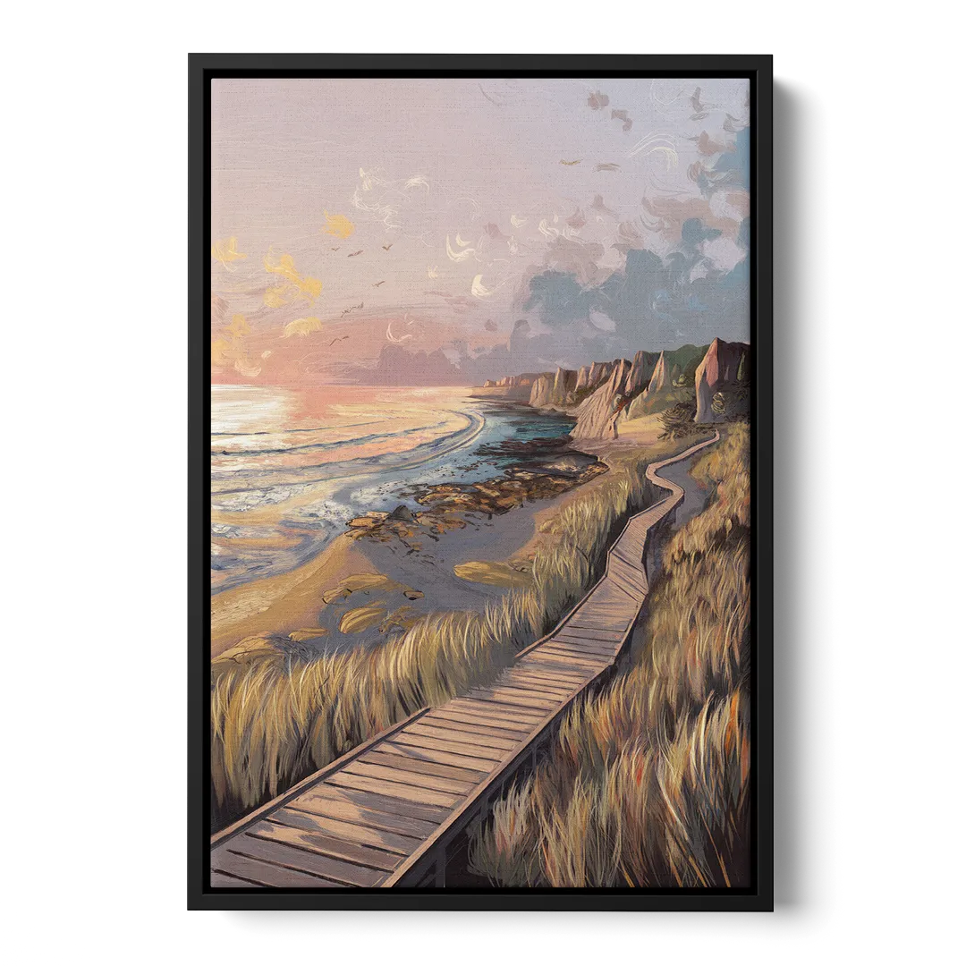Anchorage Coastal Landscape - Black Frame Canvas