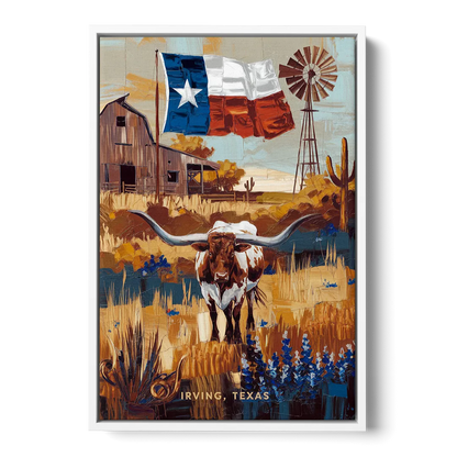 Irving Texas Pride - White Frame Canvas