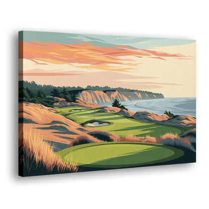Bandon Golf Course Panorama - Canvas Print Art Sides