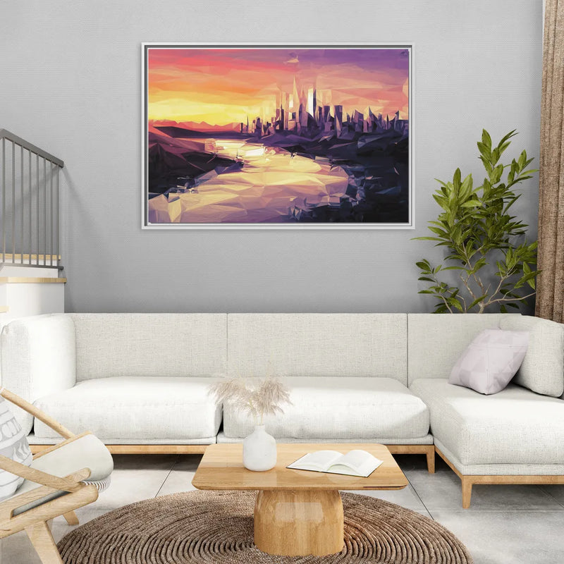 Boise Sunset Serenity - Living Room White Frame Canvas