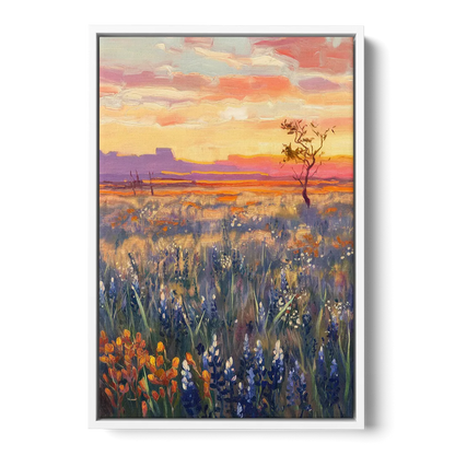 Lubbock West Texas Horizon - White Frame Canvas