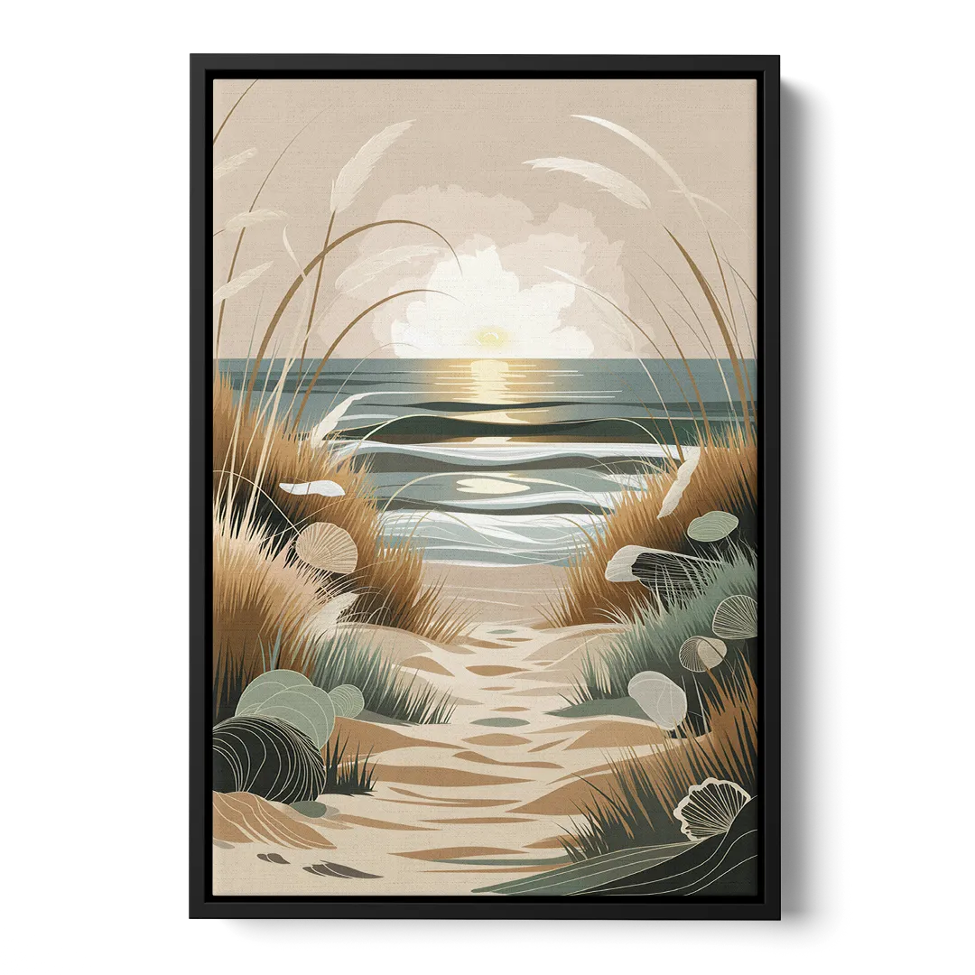Galveston Coastal Vibes - Black Frame Canvas