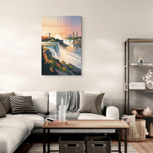 Niagara Falls at Sunset - Canvas Wall Art Living Room
