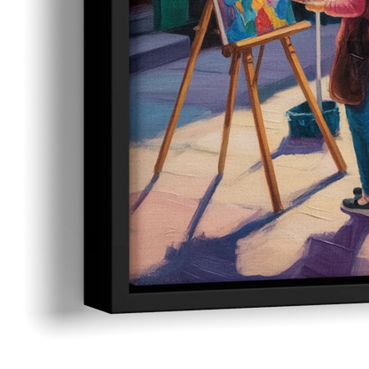 Rue du Tresor Artists Quebec - Close-Up Black Frame Canvas